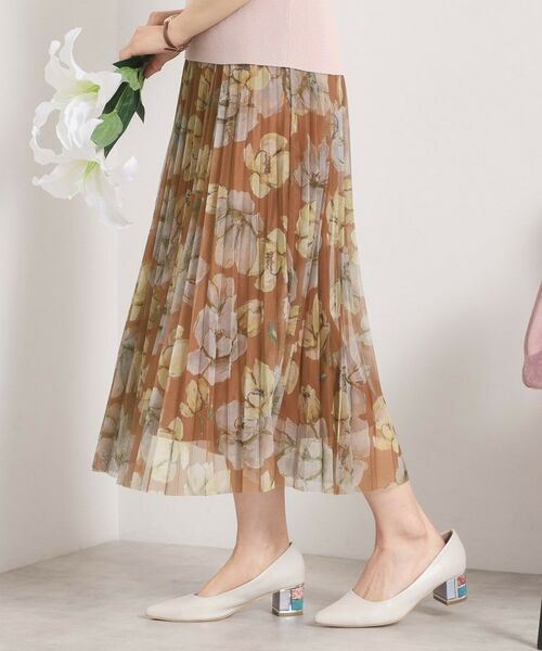 ITS'DEMO / イッツデモ スカート | 【手洗い可／ウエストゴム】花柄チュールスカート | 詳細10