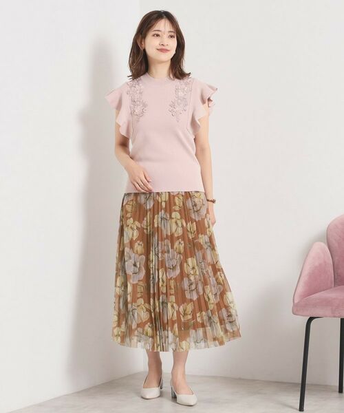 ITS'DEMO / イッツデモ スカート | 【手洗い可／ウエストゴム】花柄チュールスカート | 詳細11