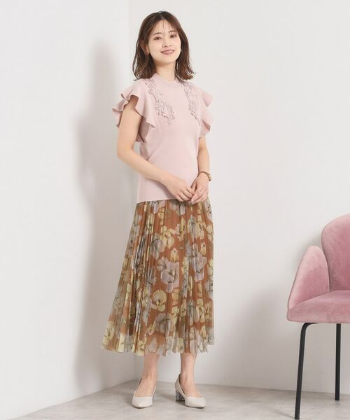 ITS'DEMO / イッツデモ スカート | 【手洗い可／ウエストゴム】花柄チュールスカート | 詳細12