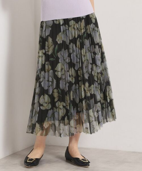 ITS'DEMO / イッツデモ スカート | 【手洗い可／ウエストゴム】花柄チュールスカート | 詳細6