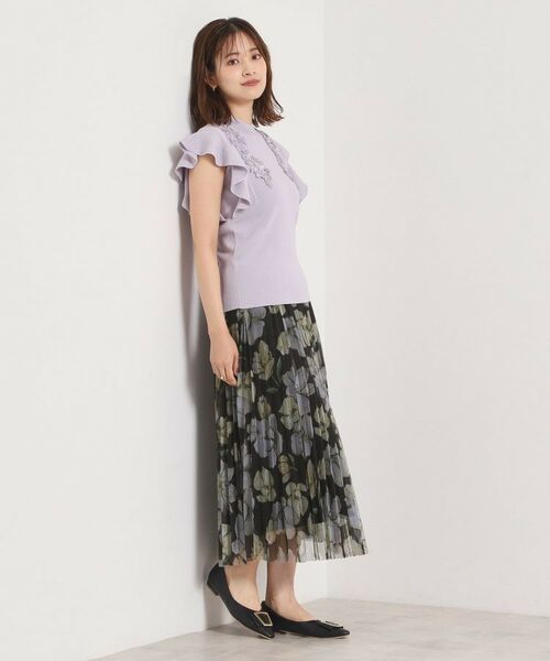ITS'DEMO / イッツデモ スカート | 【手洗い可／ウエストゴム】花柄チュールスカート | 詳細8