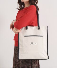 ITS'DEMO / イッツデモ トートバッグ | 【推し活／A4対応】合皮パイピングキャンバストート