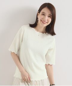 ITS'DEMO / イッツデモ カットソー | 【手洗い可】シャーリングジャカードプルオーバー