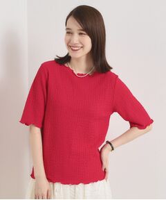 ITS'DEMO / イッツデモ カットソー | 【手洗い可】シャーリングジャカードプルオーバー