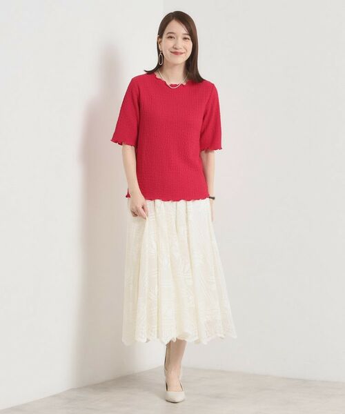 ITS'DEMO / イッツデモ カットソー | 【手洗い可】シャーリングジャカードプルオーバー | 詳細11