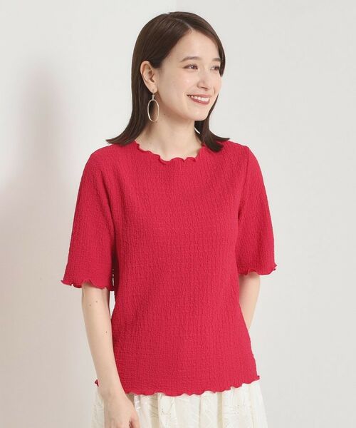 ITS'DEMO / イッツデモ カットソー | 【手洗い可】シャーリングジャカードプルオーバー | 詳細13