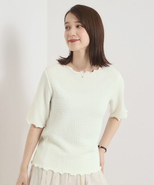 ITS'DEMO / イッツデモ カットソー | 【手洗い可】シャーリングジャカードプルオーバー | 詳細2