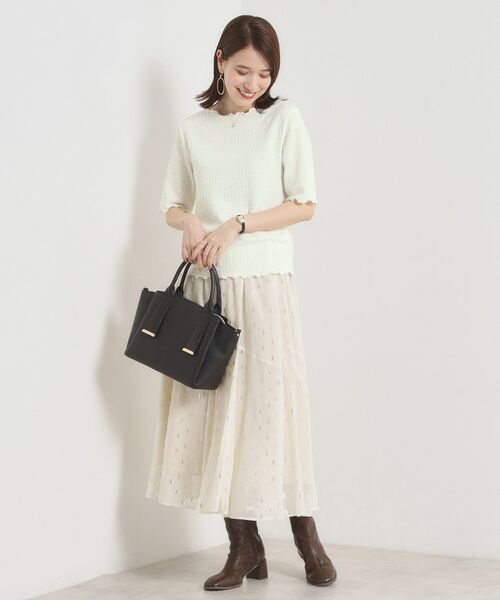 ITS'DEMO / イッツデモ カットソー | 【手洗い可】シャーリングジャカードプルオーバー | 詳細3