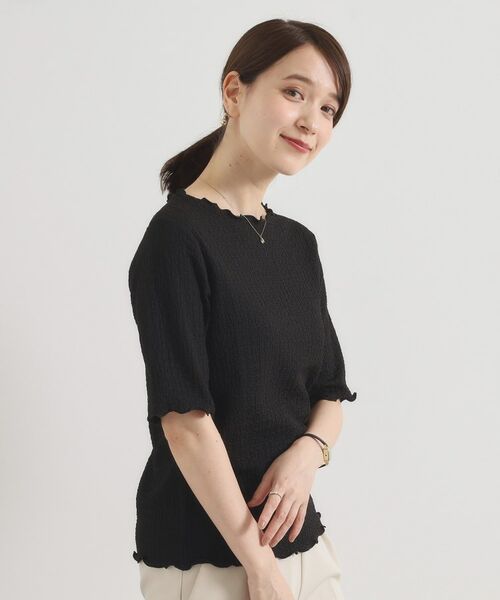 ITS'DEMO / イッツデモ カットソー | 【手洗い可】シャーリングジャカードプルオーバー | 詳細5