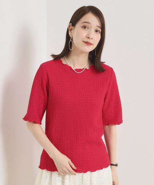 ITS'DEMO / イッツデモ カットソー | 【手洗い可】シャーリングジャカードプルオーバー | 詳細9