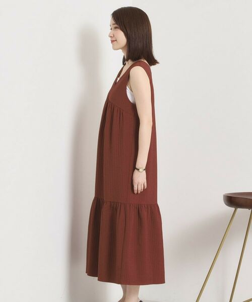 ITS'DEMO / イッツデモ ロング・マキシ丈ワンピース | 【洗濯機OK／ロングシーズン使える】ティアードVネックワンピース | 詳細14