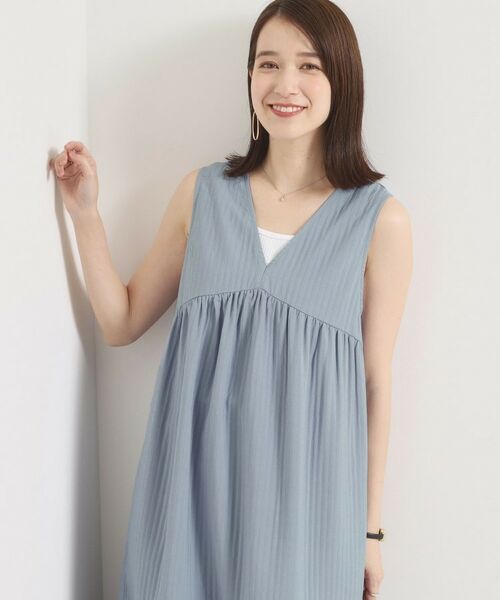 ITS'DEMO / イッツデモ ロング・マキシ丈ワンピース | 【洗濯機OK／ロングシーズン使える】ティアードVネックワンピース | 詳細9