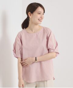 ITS'DEMO / イッツデモ シャツ・ブラウス | 【手洗い可】袖ツイストストライプブラウス