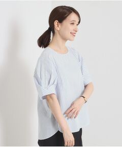 ITS'DEMO / イッツデモ シャツ・ブラウス | 【手洗い可】袖ツイストストライプブラウス