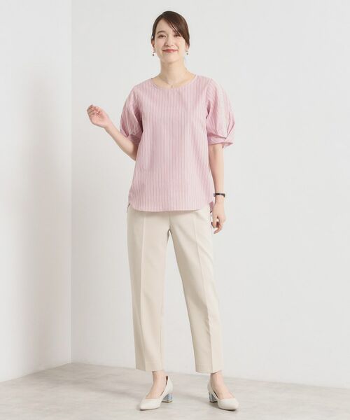 ITS'DEMO / イッツデモ シャツ・ブラウス | 【手洗い可】袖ツイストストライプブラウス | 詳細10