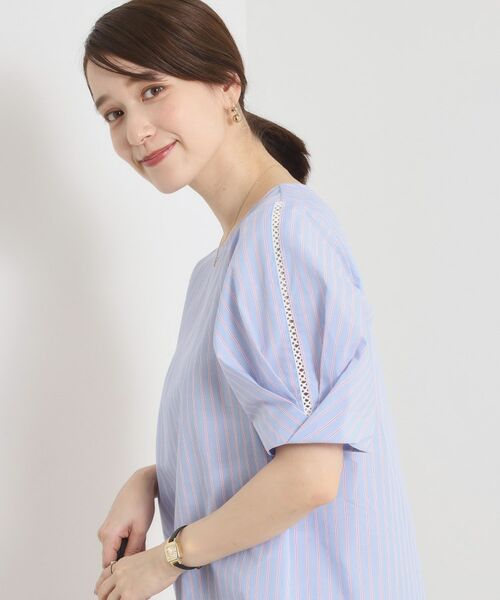 ITS'DEMO / イッツデモ シャツ・ブラウス | 【手洗い可】袖ツイストストライプブラウス | 詳細12