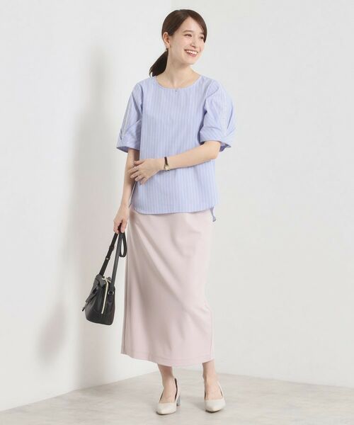 ITS'DEMO / イッツデモ シャツ・ブラウス | 【手洗い可】袖ツイストストライプブラウス | 詳細14