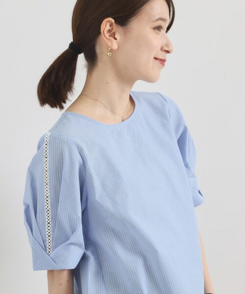 ITS'DEMO / イッツデモ シャツ・ブラウス | 【手洗い可】袖ツイストストライプブラウス | 詳細16