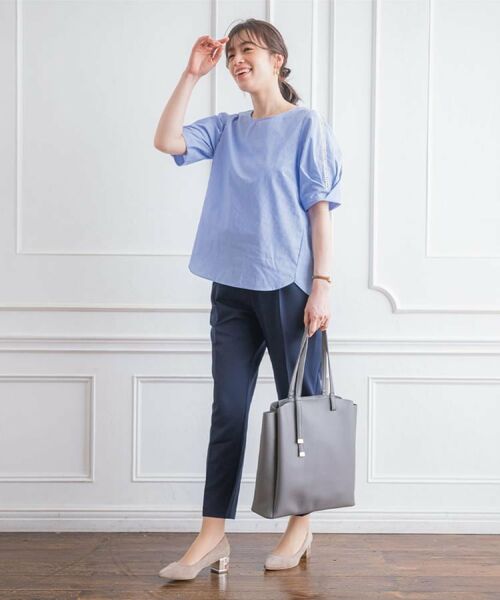 ITS'DEMO / イッツデモ シャツ・ブラウス | 【手洗い可】袖ツイストストライプブラウス | 詳細2