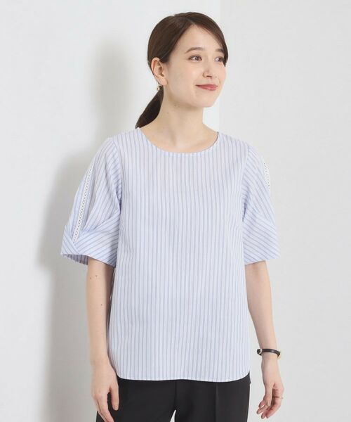 ITS'DEMO / イッツデモ シャツ・ブラウス | 【手洗い可】袖ツイストストライプブラウス | 詳細20