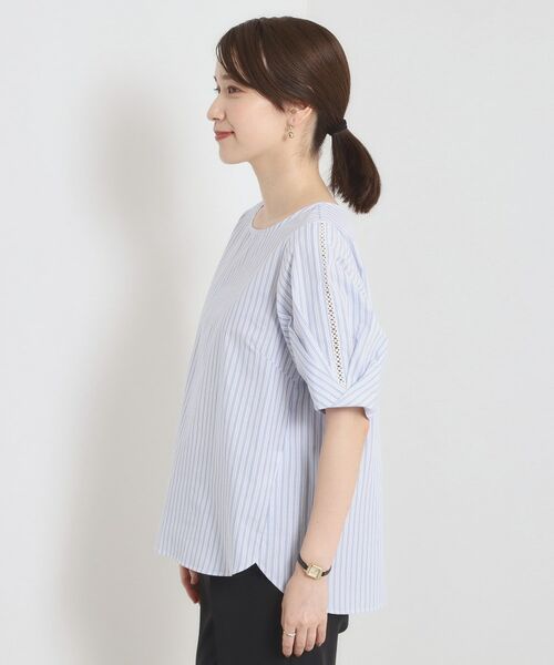 ITS'DEMO / イッツデモ シャツ・ブラウス | 【手洗い可】袖ツイストストライプブラウス | 詳細21