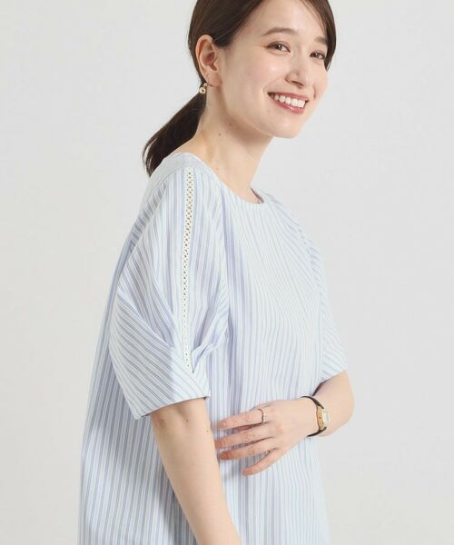 ITS'DEMO / イッツデモ シャツ・ブラウス | 【手洗い可】袖ツイストストライプブラウス | 詳細4