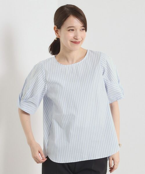 ITS'DEMO / イッツデモ シャツ・ブラウス | 【手洗い可】袖ツイストストライプブラウス | 詳細5
