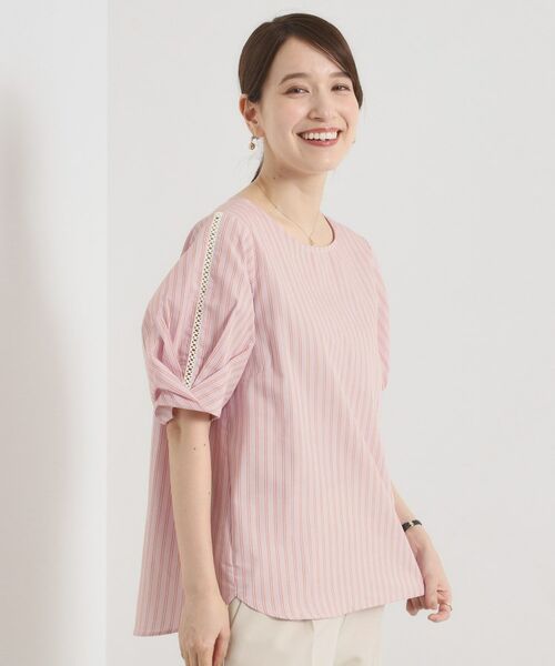 ITS'DEMO / イッツデモ シャツ・ブラウス | 【手洗い可】袖ツイストストライプブラウス | 詳細9