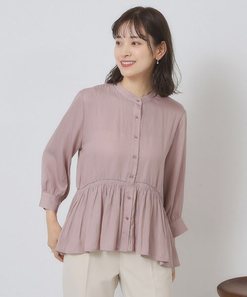 ITS'DEMO / イッツデモ シャツ・ブラウス | 【手洗い可】サテンペプラムブラウス | 詳細11
