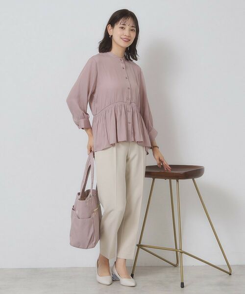 ITS'DEMO / イッツデモ シャツ・ブラウス | 【手洗い可】サテンペプラムブラウス | 詳細12