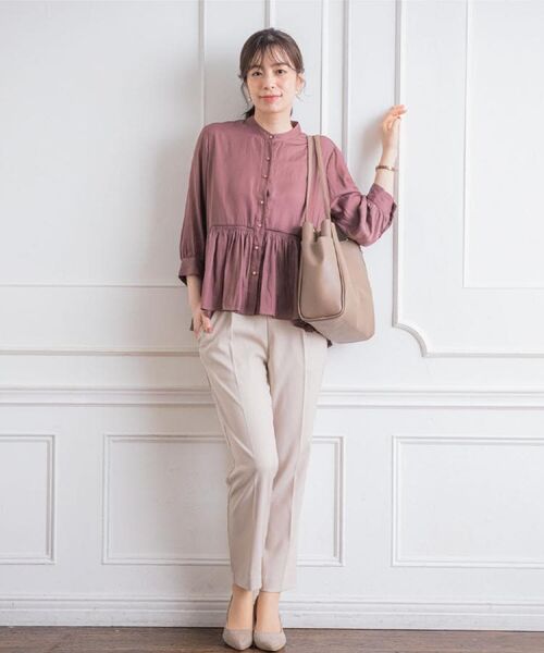 ITS'DEMO / イッツデモ シャツ・ブラウス | 【手洗い可】サテンペプラムブラウス | 詳細2