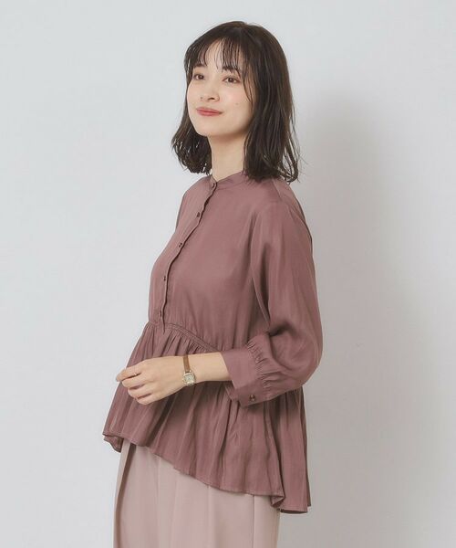 ITS'DEMO / イッツデモ シャツ・ブラウス | 【手洗い可】サテンペプラムブラウス | 詳細3