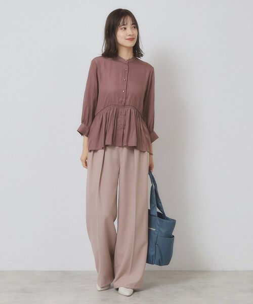 ITS'DEMO / イッツデモ シャツ・ブラウス | 【手洗い可】サテンペプラムブラウス | 詳細4