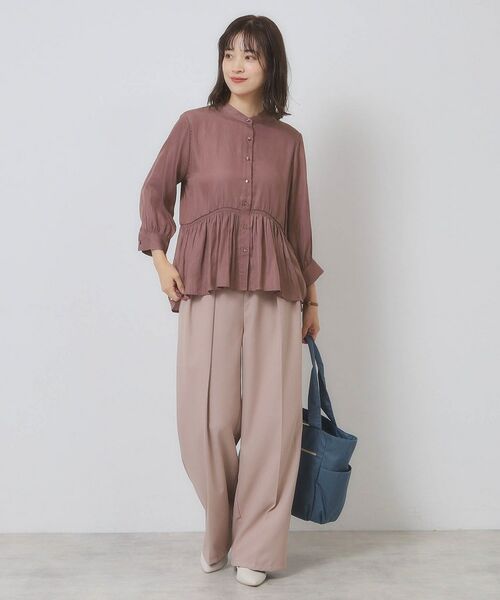 ITS'DEMO / イッツデモ シャツ・ブラウス | 【手洗い可】サテンペプラムブラウス | 詳細5