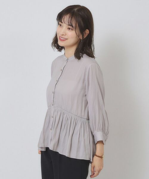 ITS'DEMO / イッツデモ シャツ・ブラウス | 【手洗い可】サテンペプラムブラウス | 詳細7