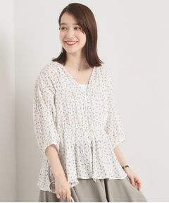 ITS'DEMO / イッツデモ シャツ・ブラウス | 【手洗い可】花柄シャーリング前開きブラウス