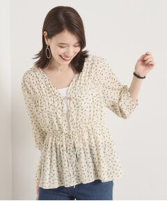 ITS'DEMO / イッツデモ シャツ・ブラウス | 【手洗い可】花柄シャーリング前開きブラウス