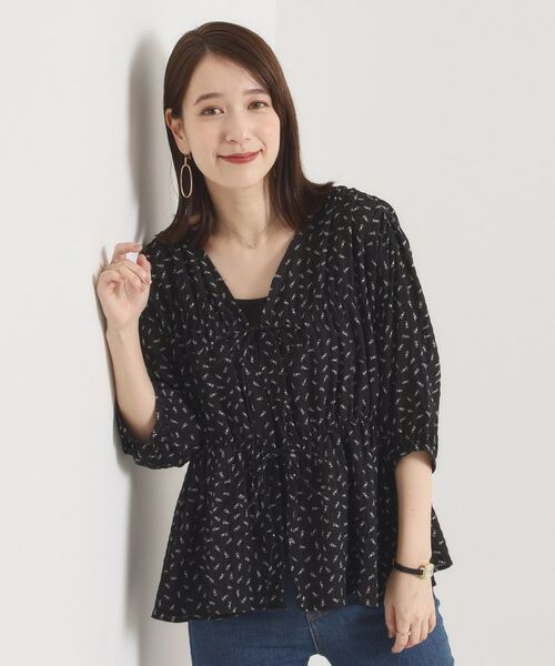 ITS'DEMO / イッツデモ シャツ・ブラウス | 【手洗い可】花柄シャーリング前開きブラウス | 詳細11