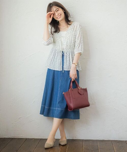 ITS'DEMO / イッツデモ シャツ・ブラウス | 【手洗い可】花柄シャーリング前開きブラウス | 詳細2