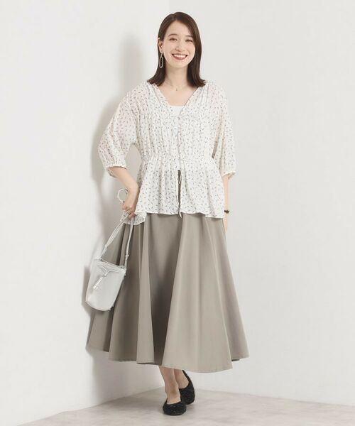 ITS'DEMO / イッツデモ シャツ・ブラウス | 【手洗い可】花柄シャーリング前開きブラウス | 詳細5