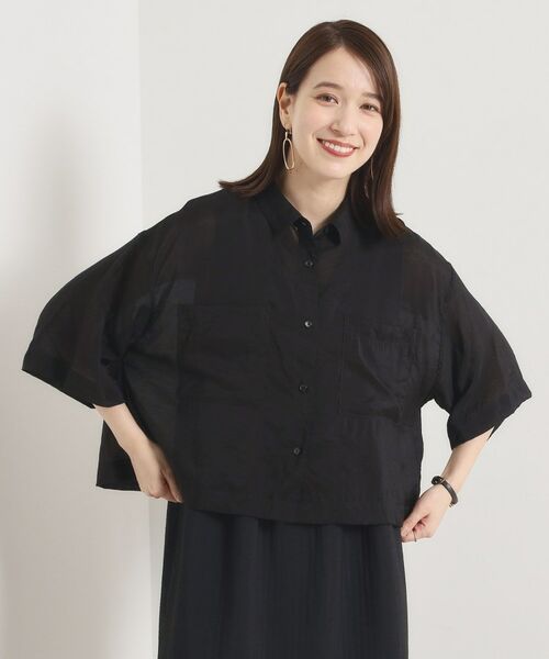 ITS'DEMO / イッツデモ シャツ・ブラウス | 【手洗い可】シアー短丈シャツ | 詳細1