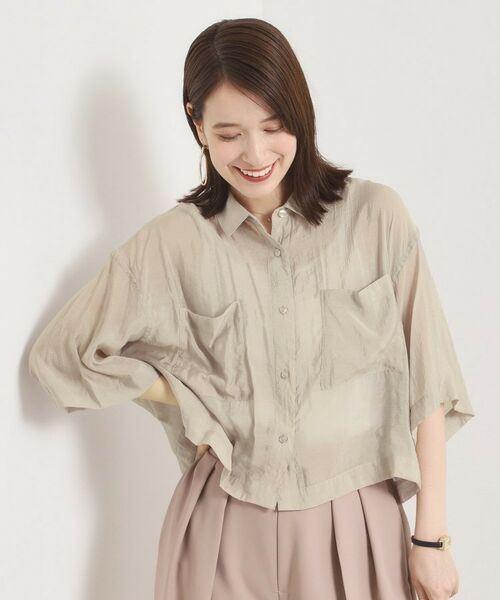 ITS'DEMO / イッツデモ シャツ・ブラウス | 【手洗い可】シアー短丈シャツ | 詳細10