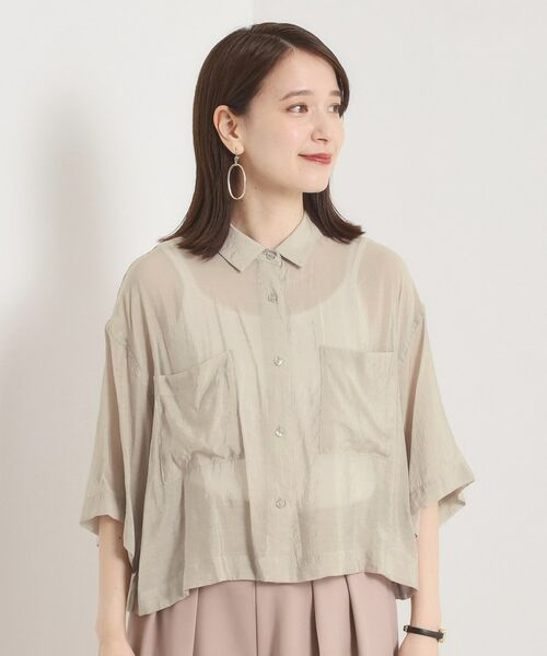 ITS'DEMO / イッツデモ シャツ・ブラウス | 【手洗い可】シアー短丈シャツ | 詳細13