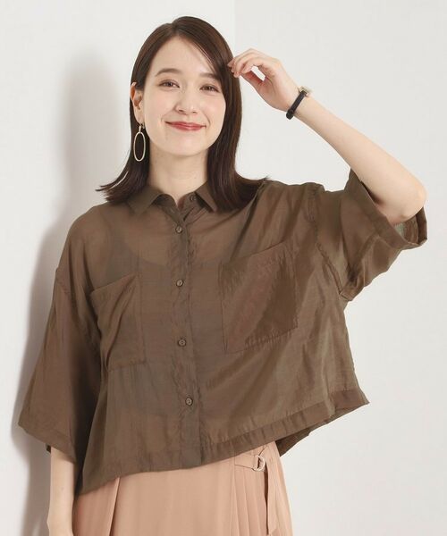 ITS'DEMO / イッツデモ シャツ・ブラウス | 【手洗い可】シアー短丈シャツ | 詳細5