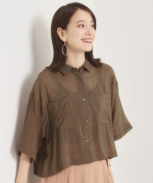 ITS'DEMO / イッツデモ シャツ・ブラウス | 【手洗い可】シアー短丈シャツ | 詳細6