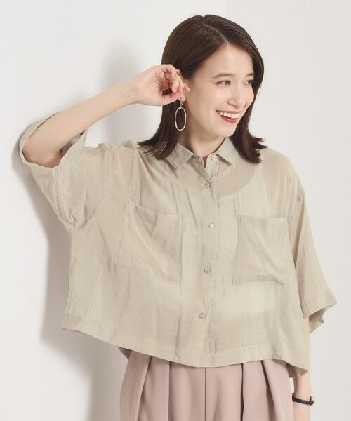 ITS'DEMO / イッツデモ シャツ・ブラウス | 【手洗い可】シアー短丈シャツ | 詳細9