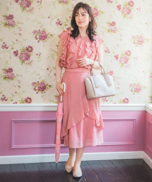 ITS'DEMO / イッツデモ スカート | 【手洗い可／セットアップ可】シアーフリルスカート | 詳細2