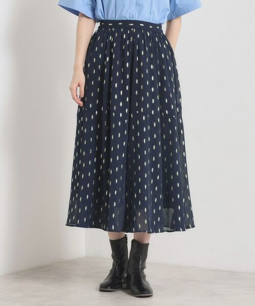 ITS'DEMO / イッツデモ スカート | 【手洗い可／ウエストゴム】箔プリントフレアスカート | 詳細13