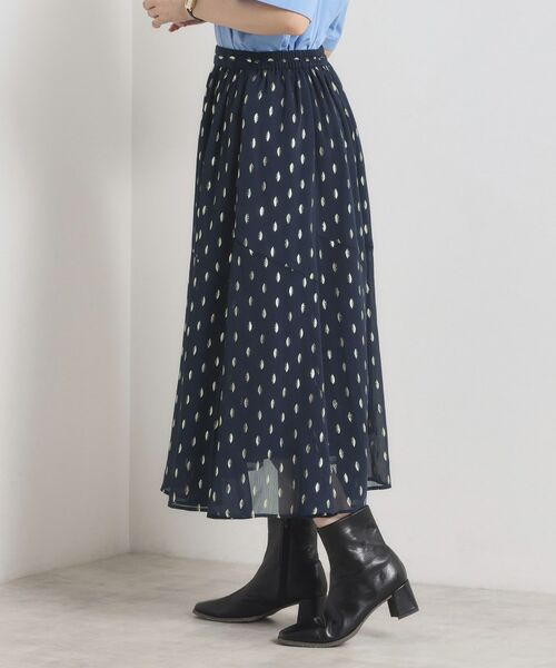 ITS'DEMO / イッツデモ スカート | 【手洗い可／ウエストゴム】箔プリントフレアスカート | 詳細14