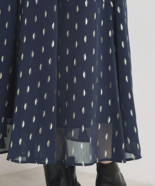 ITS'DEMO / イッツデモ スカート | 【手洗い可／ウエストゴム】箔プリントフレアスカート | 詳細18